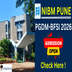 NIBM Pune Begins PGDM-BFSI Admission 2026; Apply Online Till March 20 @nibmindia.org
